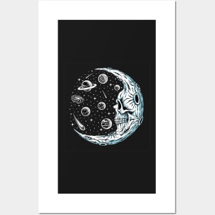 Skull moon horror Posters and Art